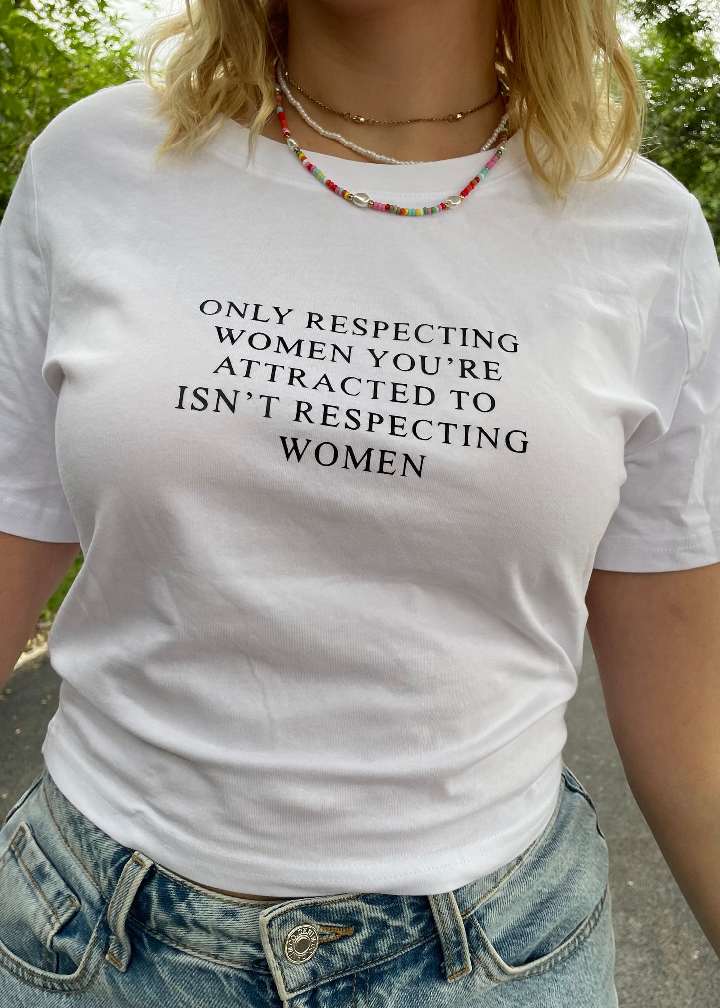 Respecting women baby tee